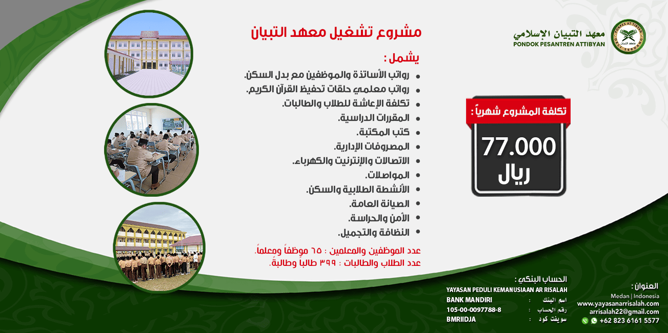 تشغيلية معهد التبيان شهرياً